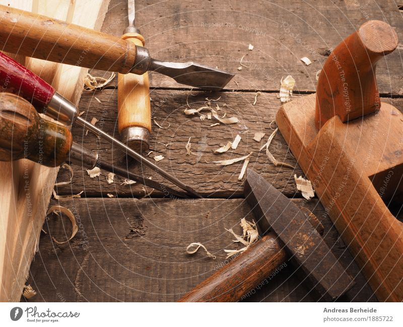 Altes Werkzeug Erwachsenenbildung Beruf Handwerk Baustelle Holz alt retro wood tools carpenter joinery woodwork woodworking wooden timber screw bench workbench