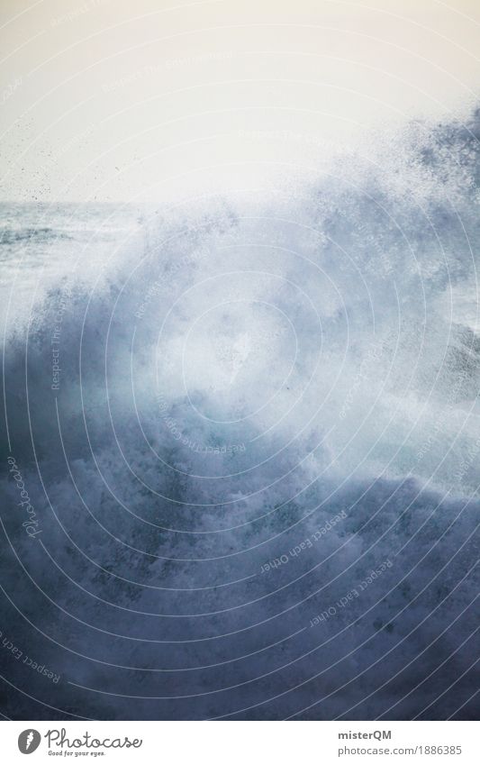 Kraft. Kunst Kunstwerk ästhetisch Wasser Wasserkraftwerk Wassertropfen Wasserwirbel Gischt Meerwasser Wellen Wellengang Wellenform Wellenschlag Wellenbruch