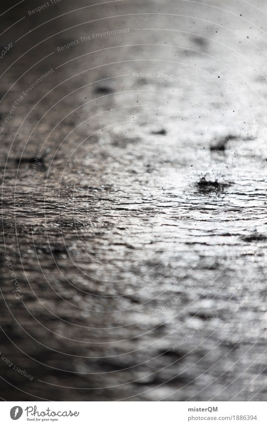 Black Rain. Kunst ästhetisch Regen Regenwasser Tropfen Wasser Niederschlag Wasseroberfläche Farbfoto mehrfarbig Außenaufnahme Nahaufnahme Experiment abstrakt