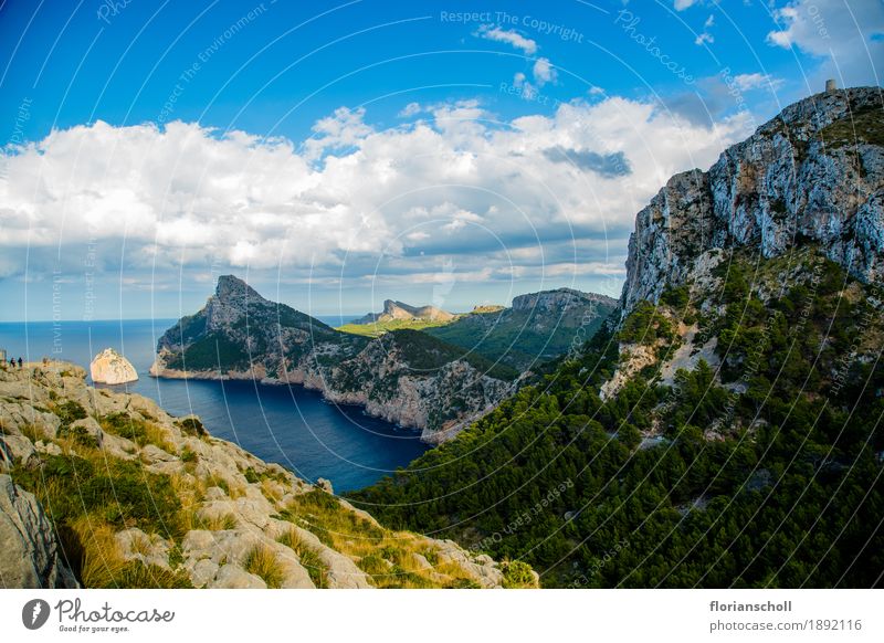Cap Formentor, Palma de Mallorca Natur Himmel Sommer Berge u. Gebirge Meer Ferien & Urlaub & Reisen wandern Flüssigkeit frei hell natürlich Wärme blau grün weiß
