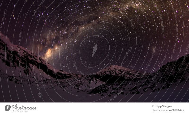 Kalte Nacht im Tongariro National Park II Umwelt Natur Landschaft Himmel Wolkenloser Himmel Nachthimmel Stern Klima Berge u. Gebirge Gipfel