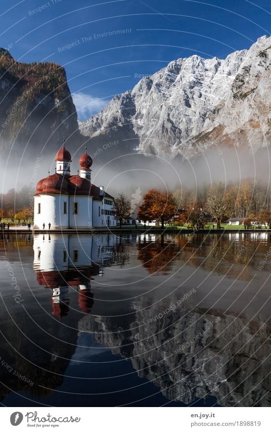 morgens halb zehn in Deutschland Ferien & Urlaub & Reisen Tourismus Ausflug Sightseeing Berge u. Gebirge Natur Landschaft Himmel Herbst Nebel Park Alpen