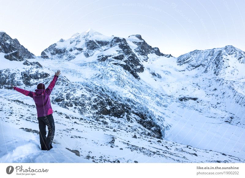 Die Welt ist schön. Ausflug Abenteuer Ferne Freiheit Winter Schnee Berge u. Gebirge wandern Skifahren feminin Frau Erwachsene Leben Umwelt Landschaft Alpen