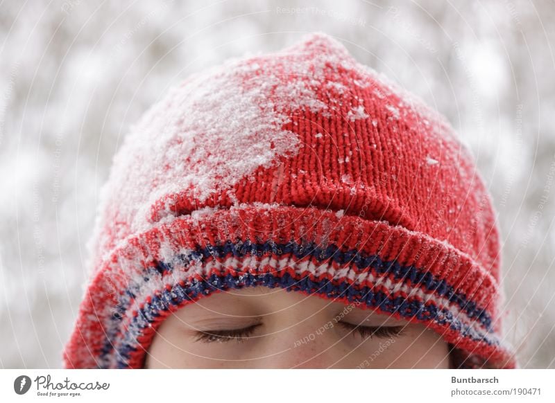 nur geträumt Freude Erholung ruhig Spielen Kinderspiel Winter Schnee Mensch feminin Mädchen Kindheit Kopf Gesicht 1 8-13 Jahre Eis Frost Mütze genießen träumen