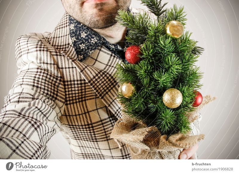 Der Weihnachtsmann kommt ins Haus Wohnung Feste & Feiern Weihnachten & Advent maskulin Mann Erwachsene 30-45 Jahre Klingel Türspion Hemd Anzug