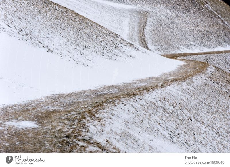 Auf ausgetretenen Pfaden wandeln Winter Schnee Winterurlaub Berge u. Gebirge wandern Wetter Eis Frost Gras Hügel Alpen Südtirol Italien Ahrntal Wege & Pfade