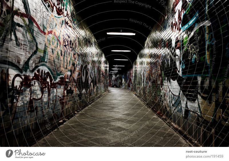 Wall of Fame Kunst Maler Ausstellung Museum Kunstwerk Bühne Jugendkultur Subkultur Show Tunnel laufen zeichnen schreiben Aggression dunkel einzigartig kalt