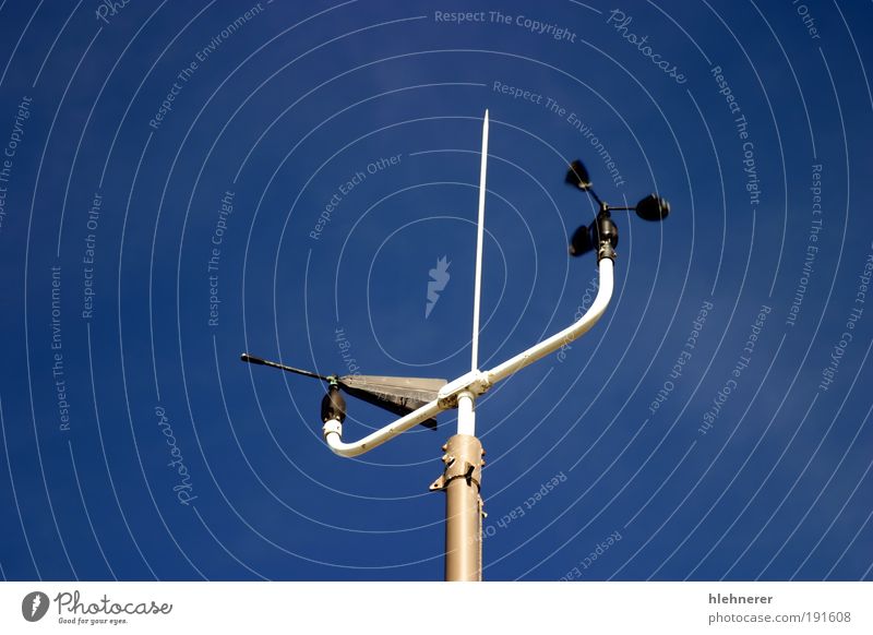 Wetterstation Wissenschaften Bildschirm Technik & Technologie Natur Luft Himmel Klima Wind Bewegung blau weiß Energie Station Messung Instrument Anemometer