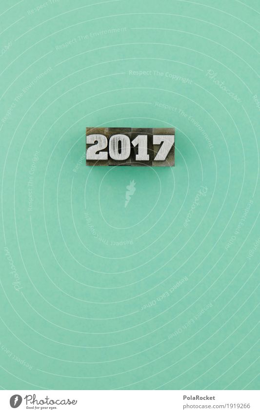 #AS# 2017 Kunst Kreativität Ziffern & Zahlen Buchstaben blau türkis Silvester u. Neujahr Jahr Symbole & Metaphern Mathematik Metall Blei drucken Druckerei
