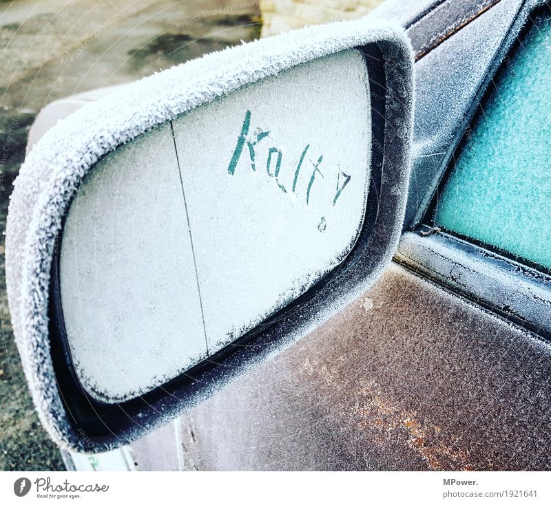 kalt PKW Frost Rückspiegel Winter Eis Verkehr Stress