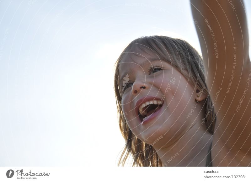 lachen Freude Leben Kind Mädchen Kindheit Kopf Haare & Frisuren Gesicht Ohr Nase Mund Lippen Zähne Mensch 3-8 Jahre Fröhlichkeit frisch natürlich Glück