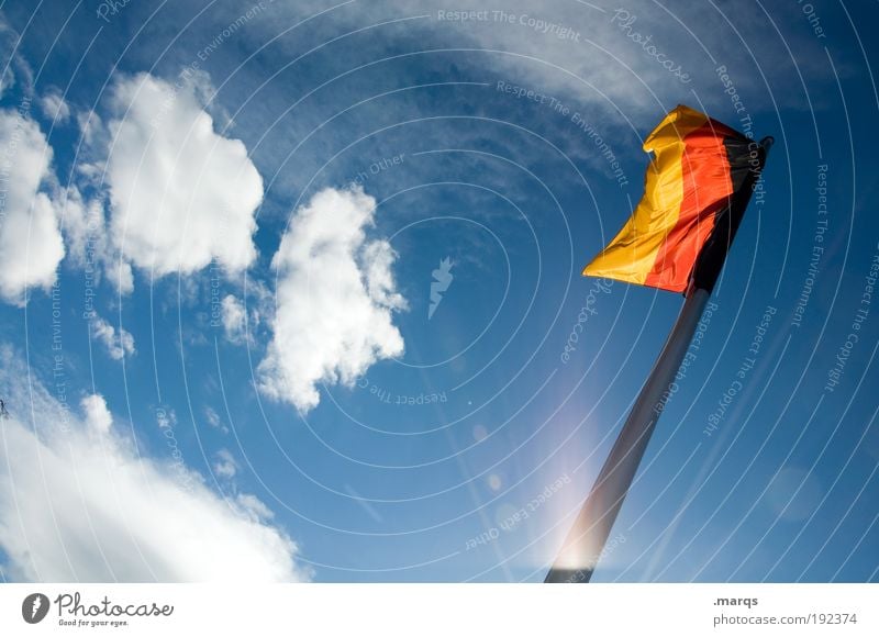 Wimpel Tag der Deutschen Einheit Schönes Wetter Zeichen Fahne gelb gold schwarz loyal Zukunftsangst Gesellschaft (Soziologie) Politik & Staat Deutschland