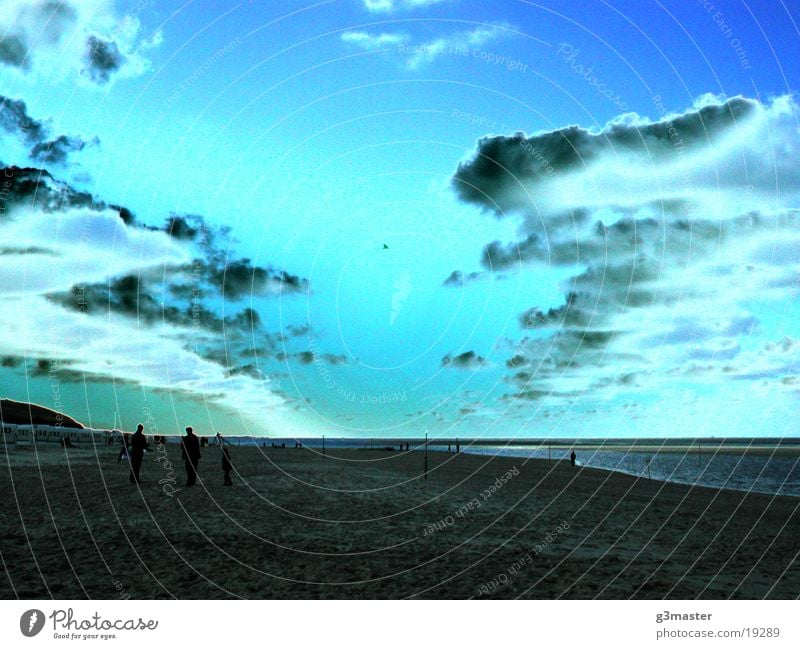 Chroma Strand Wolken Spiekeroog Europa Insel blau Sonne Bildbearbeitung