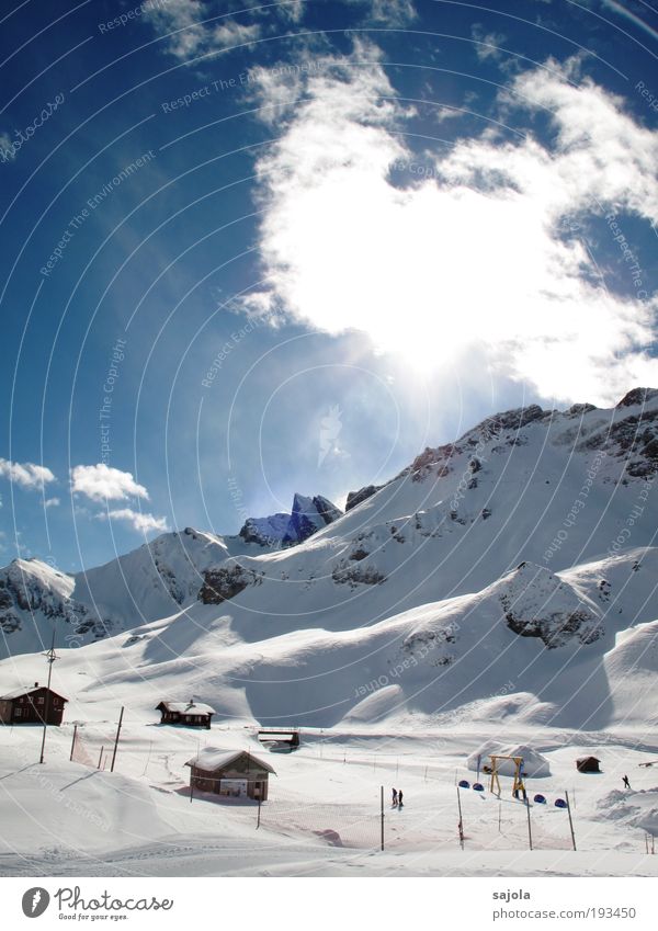 schöner skitag Ferien & Urlaub & Reisen Tourismus Ausflug Winter Schnee Winterurlaub Berge u. Gebirge Wintersport Umwelt Natur Landschaft Himmel Wolken