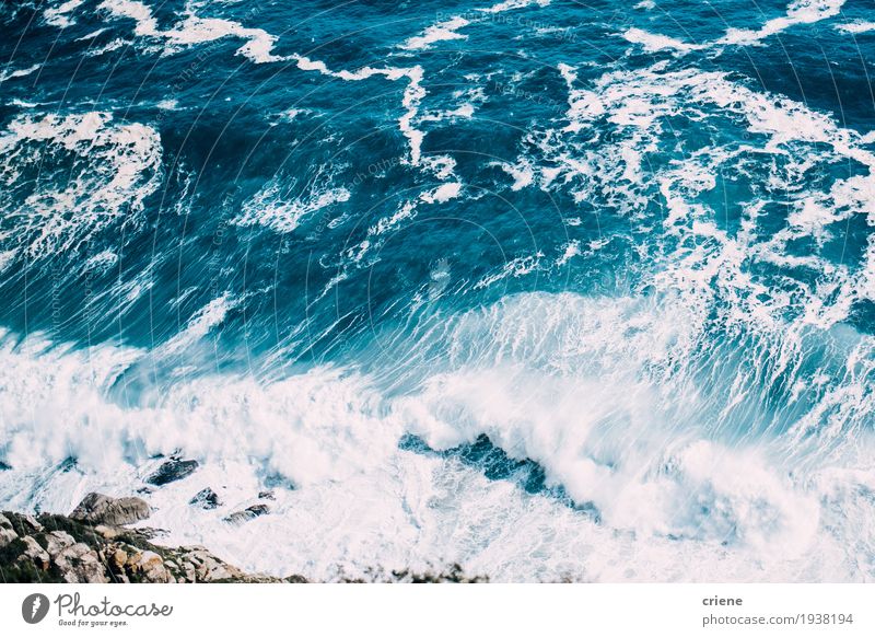 Heller blauer Ozean und Wellen von oben Lifestyle schön Ferien & Urlaub & Reisen Tourismus Abenteuer Sommer Sommerurlaub Meer Insel Natur Landschaft