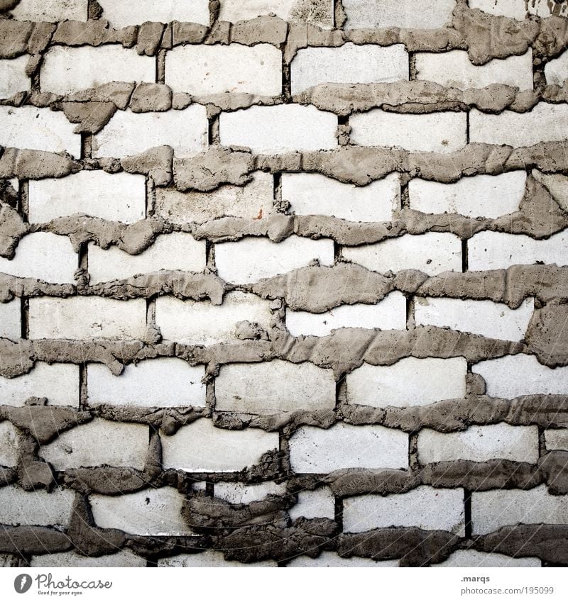 Überfluss Häusliches Leben Haus Hausbau Renovieren Handwerk Mauer Wand bauen einzigartig grau Ordnung planen Zement Baustelle Strukturen & Formen Backstein