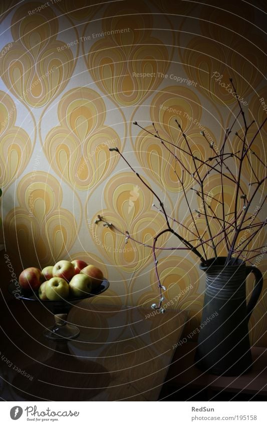 70er Jahre Stillleben Lebensmittel Frucht Apfel Schalen & Schüsseln Glas einrichten Dekoration & Verzierung Tapete Kunst Künstler Sonnenaufgang Sonnenuntergang
