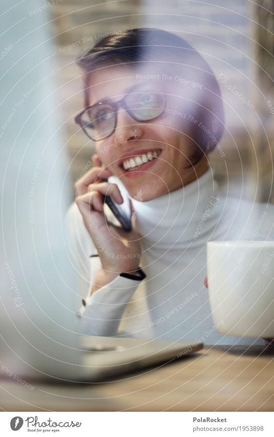 #A# Multitasking feminin anstrengen Termin & Datum Business Business District sprechen modern weltoffen Telefon Telefongespräch Notebook Kaffee Kaffeepause