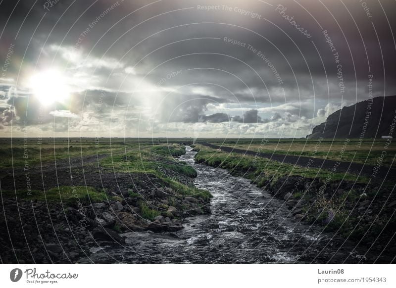 Icelandic Freizeit & Hobby Angeln Berge u. Gebirge wandern Natur Landschaft Pflanze Wasser Wolken Frühling Wiese Feld Hügel Flussufer Bach Island Europa
