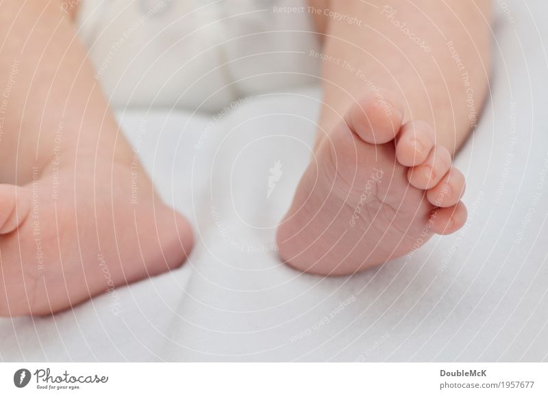 Babyfüße barfuß Mensch Haut Beine Fuß Zehen Zehennagel 1 0-12 Monate liegen klein nackt niedlich Wärme rosa weiß Freude Zufriedenheit Geborgenheit Gefühle