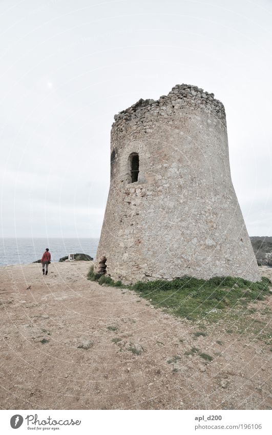 Turm zu Babel Mensch 1 Umwelt Natur Landschaft Luft Himmel schlechtes Wetter Palma de Mallorca gehen authentisch dunkel braun rot Tapferkeit Coolness Optimismus