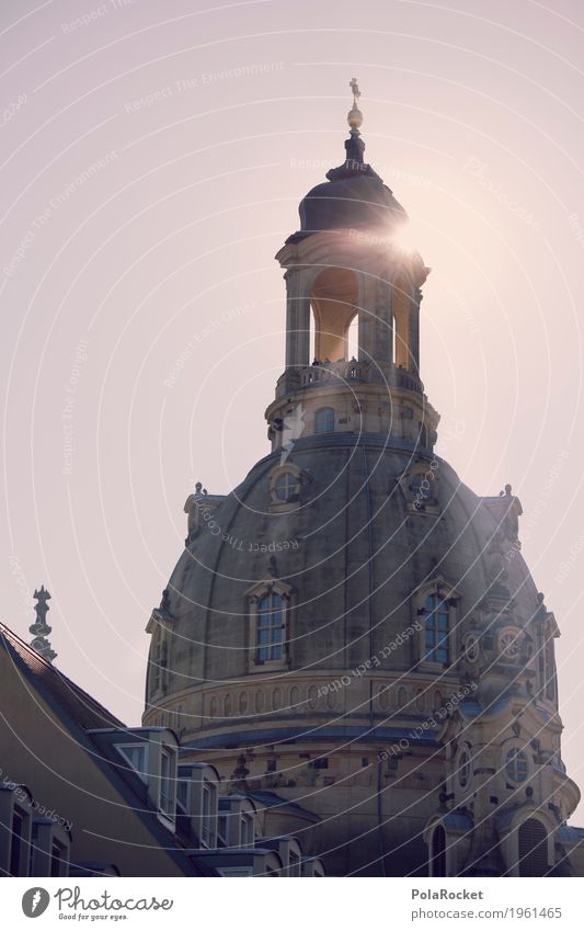 #A# Dresden im Blick IV Kunst ästhetisch Frauenkirche Sachsen Kirche Kuppeldach Sonnenstrahlen Sommer Städtereise Tourismus Sehenswürdigkeit Dach Hauptstadt