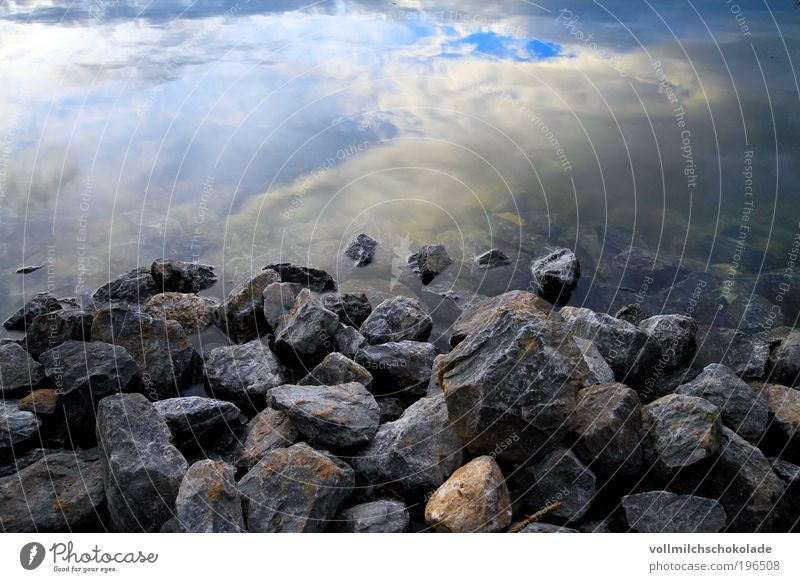 Der Weg in die Wolken Umwelt Natur Landschaft Luft Wasser Himmel Felsen Teich See Farbfoto Außenaufnahme Menschenleer Textfreiraum oben Abend Dämmerung