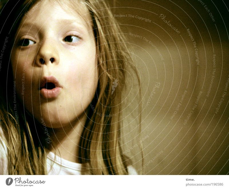 Das Erstaunen Haare & Frisuren Kind Mädchen Auge wild Begeisterung Mut Leben Konzentration zielstrebig energiegeladen aufmerksam erstaunt erschrocken