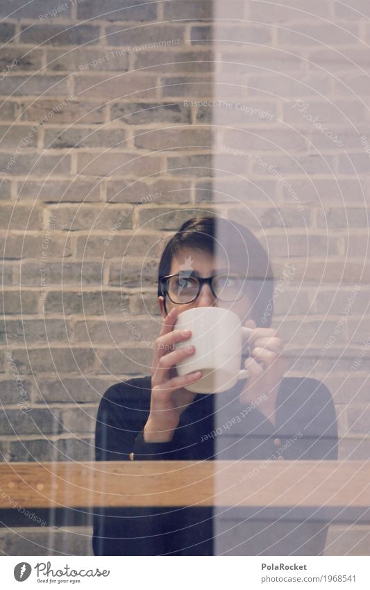 #A# Cafe der Ideen Kunst ästhetisch träumen verträumt Blick Café Kaffee Kaffeetrinken Kaffeetasse Kaffeepause Frau sitzen Erholung Denken nachdenklich genießen