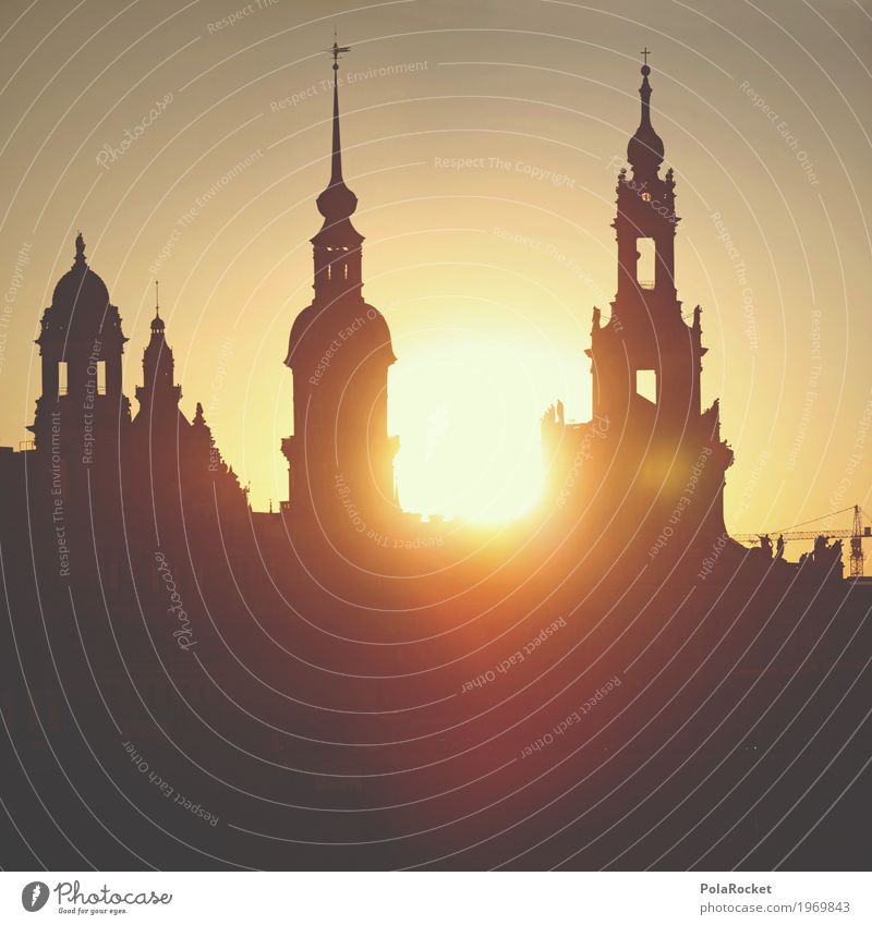 #A# Freitag in Dresden Sommer ästhetisch Sachsen Altstadt Hofkirche Dresden Silhouette Sonne Sonnenuntergang Turm Himmel Idylle friedlich Brühlsche Terrasse