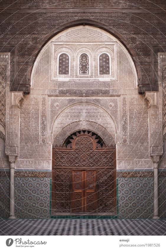 Fès Palast Gebäude Architektur Mauer Wand Fassade Sehenswürdigkeit Wahrzeichen alt außergewöhnlich Symmetrie Marokko Fes Ornament Farbfoto Außenaufnahme