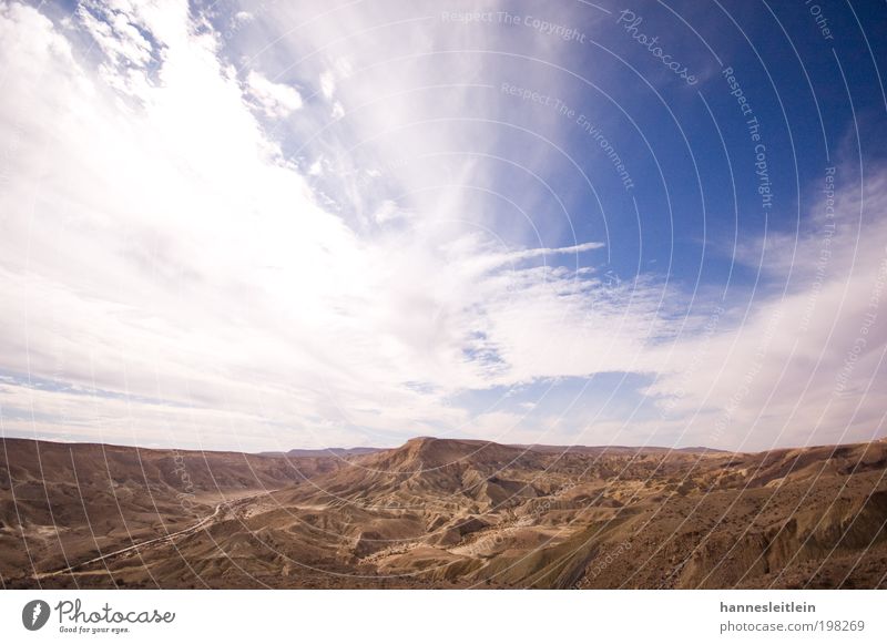 Der Himmel über der Wüste Negev Umwelt Natur Landschaft Erde Sand Wolken Sonne Sommer Schönes Wetter Wärme Dürre Israel Menschenleer beobachten Erholung