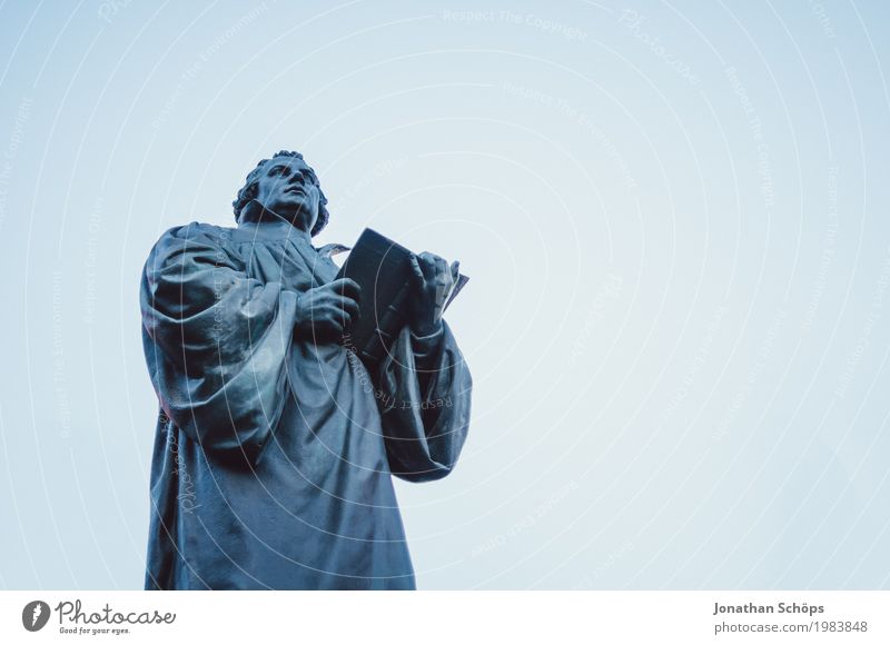 Martin Luther II 500 Anger Christentum Erfurt Protestantismus Religion & Glaube Gott Jubiläum Orientierung Reform Rede sonnig Blauer Himmel Farbfoto Statue