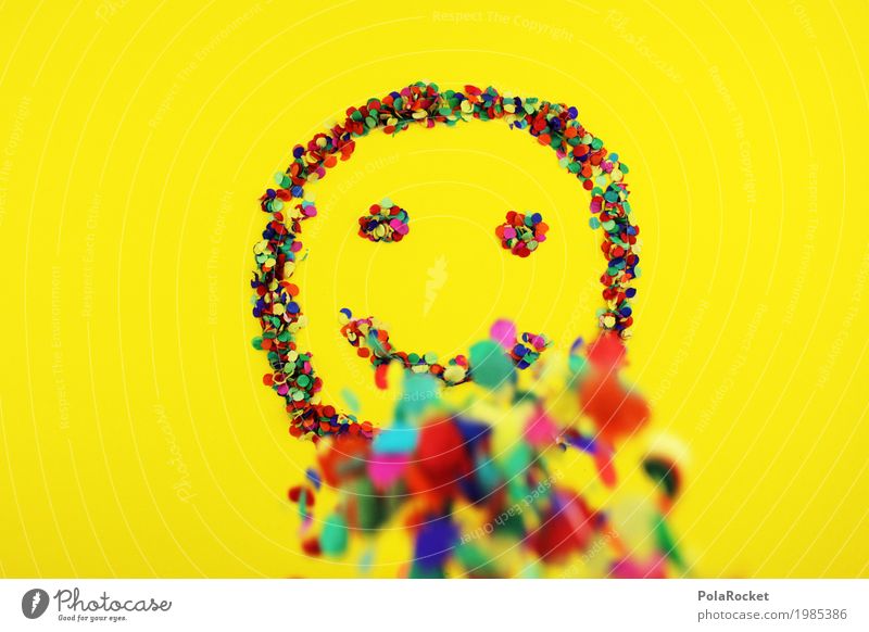 #S# Lächle bunt 2 Freude Kunst Kunstwerk Gefühle Glück Fröhlichkeit Frühlingsgefühle gelb lachen mehrfarbig Punkt Konfetti Smiley Regen Auge Mund positiv