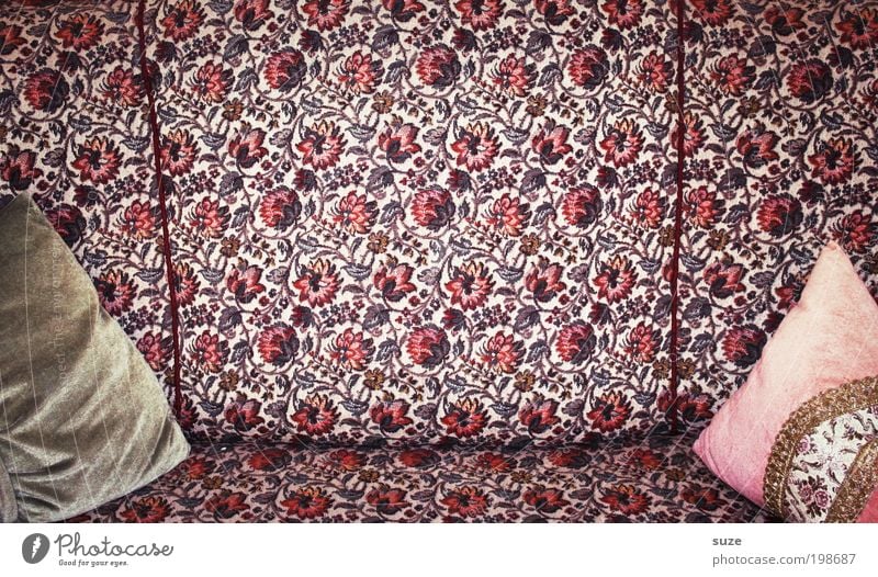 Kissenbeziehung Stil Design Wohnung Dekoration & Verzierung Möbel Sofa Sammlerstück Stickereien alt rosa Vergangenheit Kostbarkeit Samt Barock altmodisch