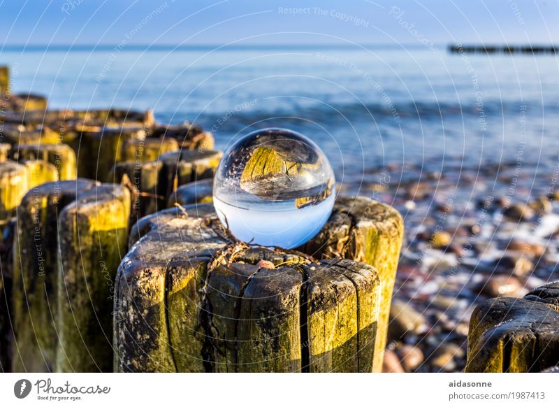 Glaskugel an der Ostsee Landschaft Wasser Schönes Wetter Strand Zufriedenheit Optimismus Farbfoto Außenaufnahme Menschenleer Tag
