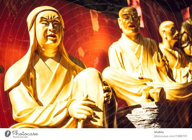 Tempel 1000 Buddhas in Hong Kong. schön Gesicht Ferien & Urlaub & Reisen Tourismus Dekoration & Verzierung Kunst Kultur Architektur Denkmal Straße Wege & Pfade