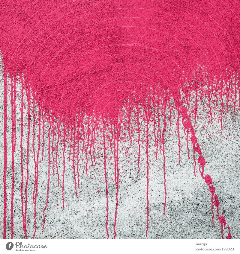 Ablauf Lifestyle Stil Feste & Feiern Anstreicher Mauer Wand Fassade Beton Graffiti Linie leuchten Coolness einfach trendy verrückt wild rosa Gefühle Euphorie