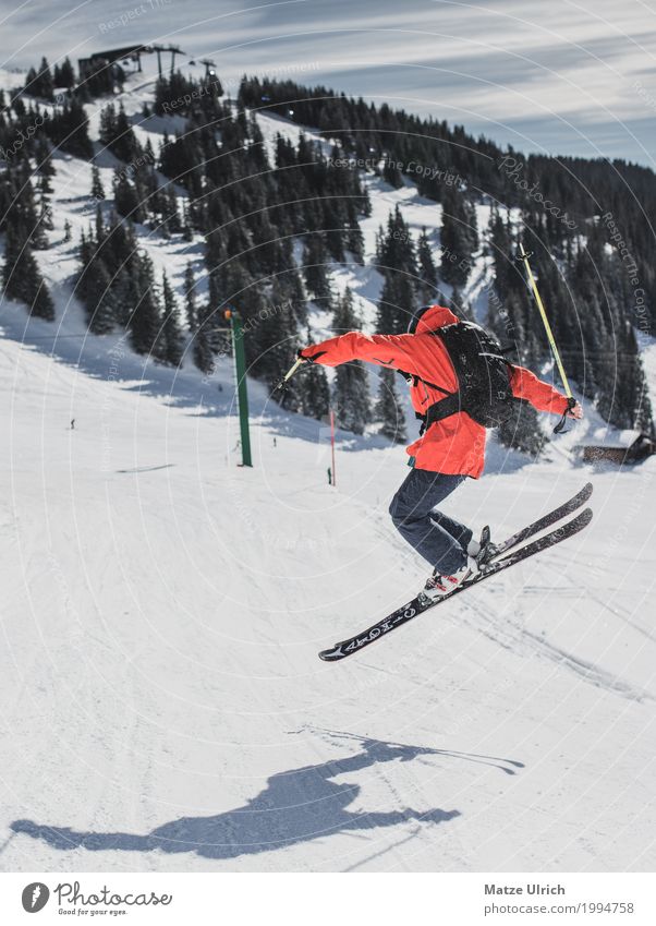 Jib Freude Freizeit & Hobby Winter Schnee Winterurlaub Berge u. Gebirge Sport Wintersport Sportler Skifahren Skier Snowboard Sportstätten Skipiste Junger Mann