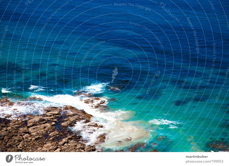 brandung Landschaft Sommer Küste Riff Meer Australien Menschenleer Stein Wasser Erholung frei blau grün Zufriedenheit Einsamkeit Ferien & Urlaub & Reisen