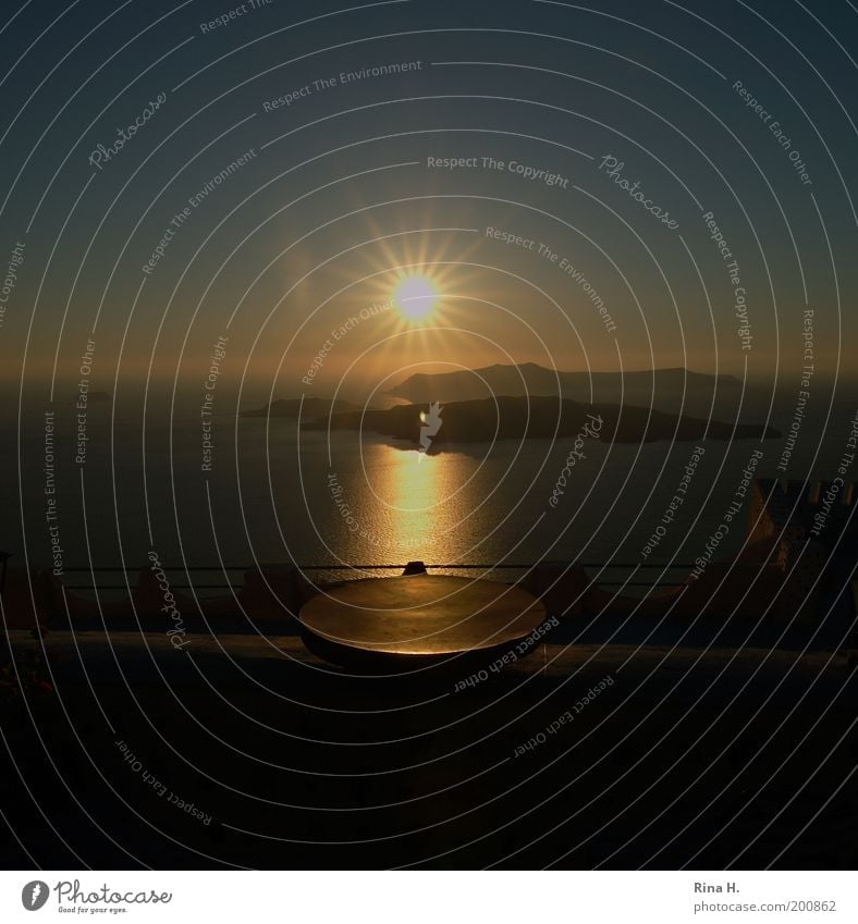 Sonnenuntergang in Santorini Ferien & Urlaub & Reisen Tourismus Ferne Sommer Meer Insel Horizont Sonnenaufgang Schönes Wetter Griechenland Erholung genießen