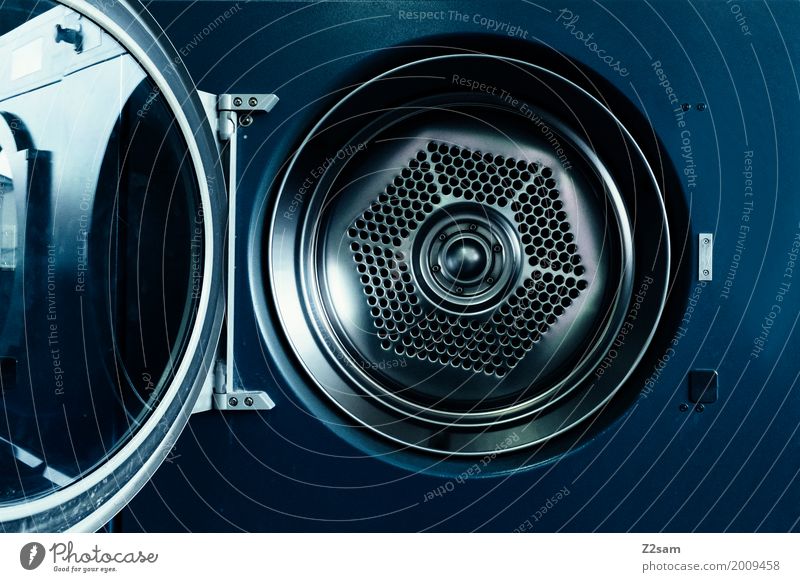 lass doch mal waschen Waschmaschine Maschine ästhetisch elegant kalt rund blau Design Energie Ordnung Präzision Dienstleistungsgewerbe Trommel Charakter