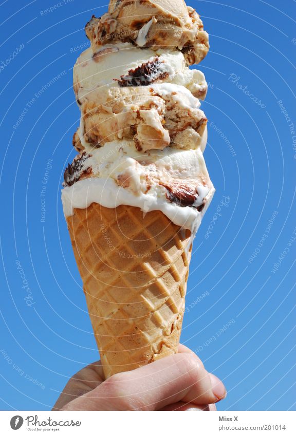 Eis Eis Baby Lebensmittel Milcherzeugnisse Dessert Speiseeis Ernährung Übergewicht Sommer Sommerurlaub Schönes Wetter gigantisch groß süß Appetit & Hunger