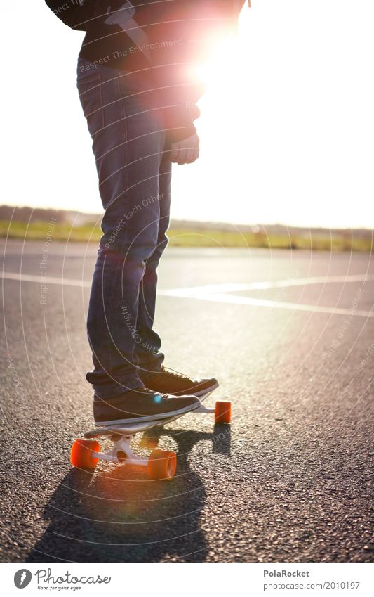 #AS# Alter Chill Mal Kunst ästhetisch Erholung Longboard Skateboard rollen fahren Sonnenstrahlen Feierabend Asphalt Landebahn Jugendliche Jugendkultur modern