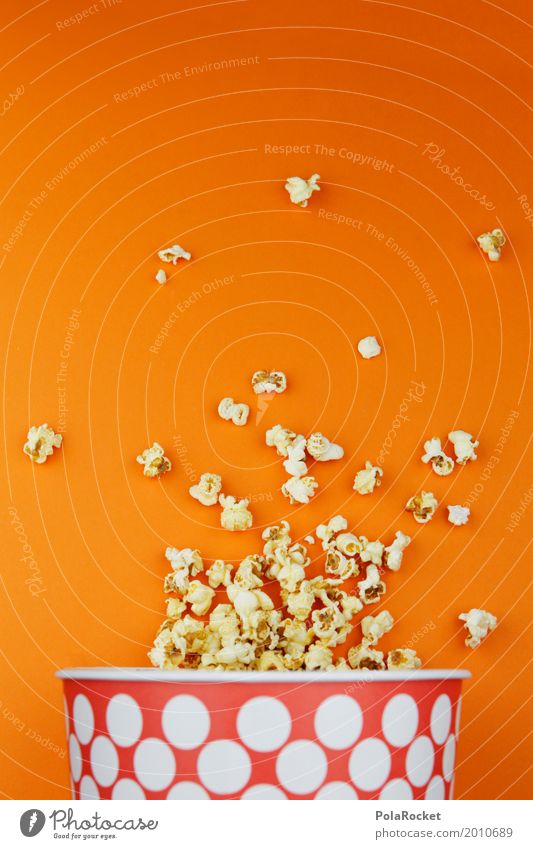 #A0# Popcorn Kino Kunst Kunstwerk ästhetisch Kinofilm Popkorn orange lecker ungesund Ernährung gepunktet Fastfood Snack Snackbar viele Farbfoto mehrfarbig