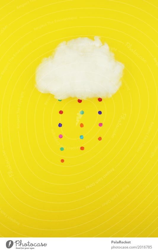 #S# Konfettiregen straight Wetter Regen Glück gelb Punkt mehrfarbig Wolken Watte Unwetter Kreativität Farbfoto Menschenleer Kunstlicht Vogelperspektive Totale