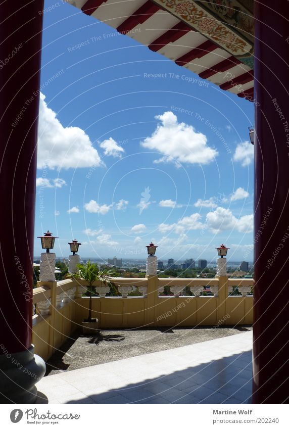 Taoist Temple View Ferien & Urlaub & Reisen Ausflug Sightseeing Cebu City Philippinen Asien Mauer Wand Terrasse Aussicht Himmel Wolken blau Farbfoto
