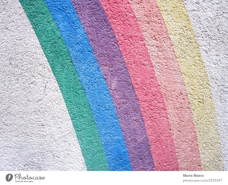 Regenbogen Gemälde Jugendkultur Mauer Wand entdecken authentisch einfach Freundlichkeit mehrfarbig Hilfsbereitschaft dankbar Hoffnung Frieden Optimismus Schutz