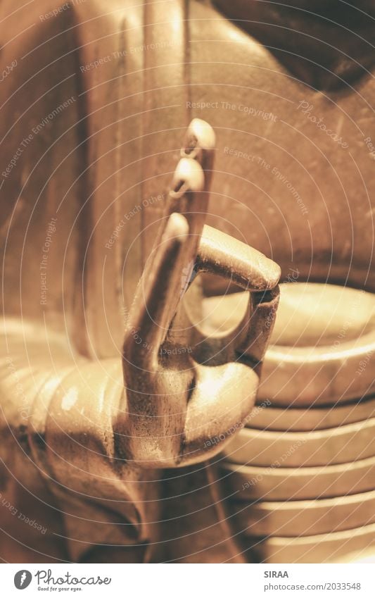 Mudrakhya - Hand des goldenen Buddha Meditation Finger Skulptur Zeichen Erholung Kraft achtsam Zufriedenheit Gelassenheit Wellness Statue Yoga Zen Spiritualität