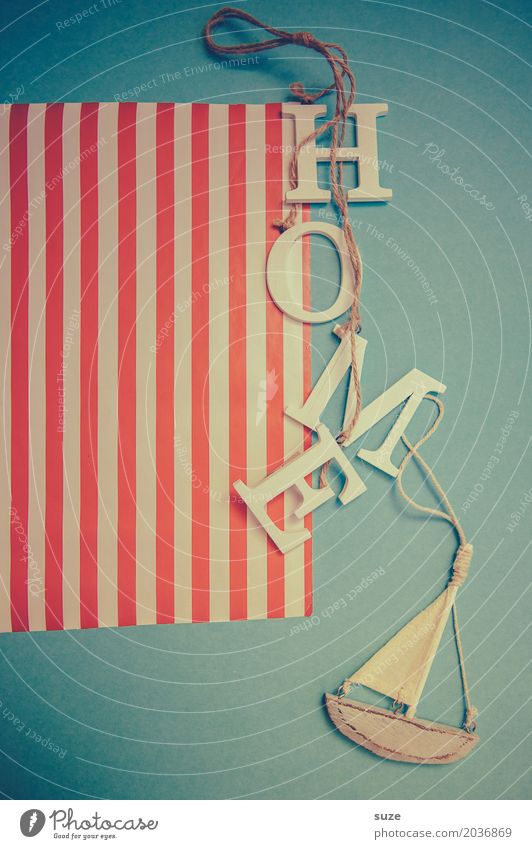 Hausboot Lifestyle Stil Freizeit & Hobby Basteln Ferien & Urlaub & Reisen Sommerurlaub Häusliches Leben Segelboot Segelschiff Hafen Kitsch Krimskrams Streifen